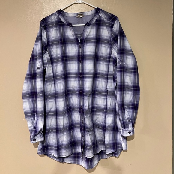 Women's DuluthFlex Sidewinder Tunic Purple Plaid Size XL - Picture 1 of 5